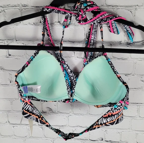 COCO RAVE | Simone halter underwire bra wrap bikini swim bathing suit top - Picture 2 of 12